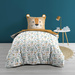 Set de lenjerie de pat din bumbac pentru copii, cu motiv de leu, 140 x 200 cm