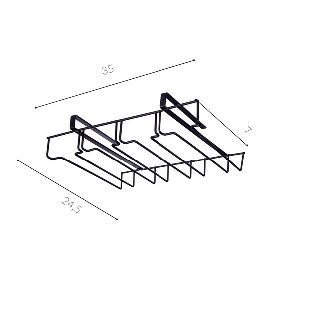Suport metalic pentru pahare, instalare fara gaurire