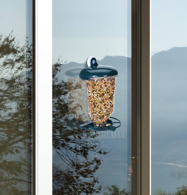 Hranitoare pentru pasari cu alimentator, 22 cm