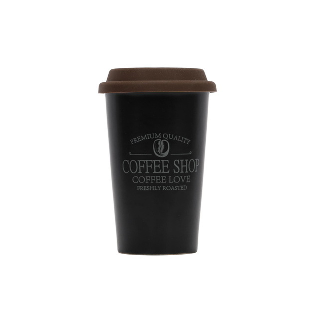 Cana de cafea pentru masina COFFEE SHOP, capac din silicon, 440 ml