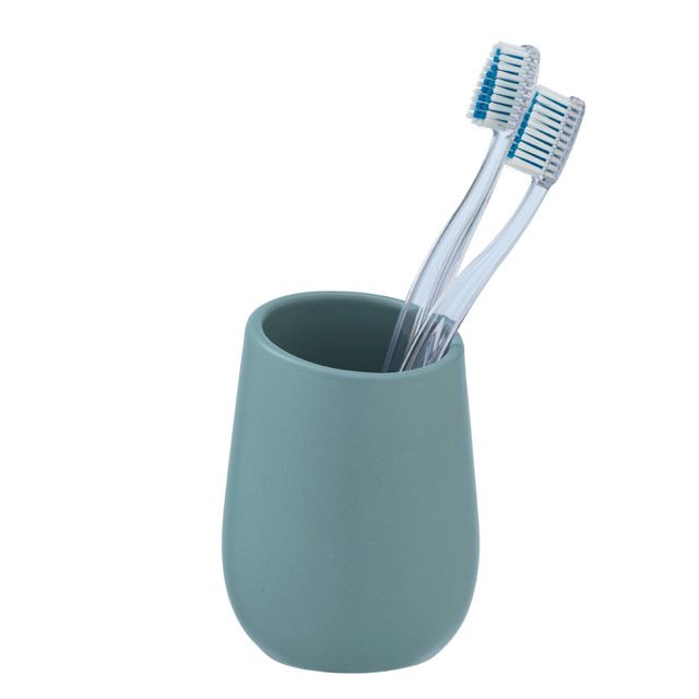 Pahar ceramic pentru periuțe de dinți BADI, gri, Wenko