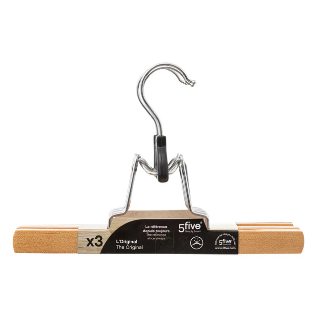 Umerașe pentru pantaloni, cleme din lemn, 3 buc