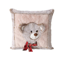 Perna cu motiv de pluș LEON, 35 x 35 cm