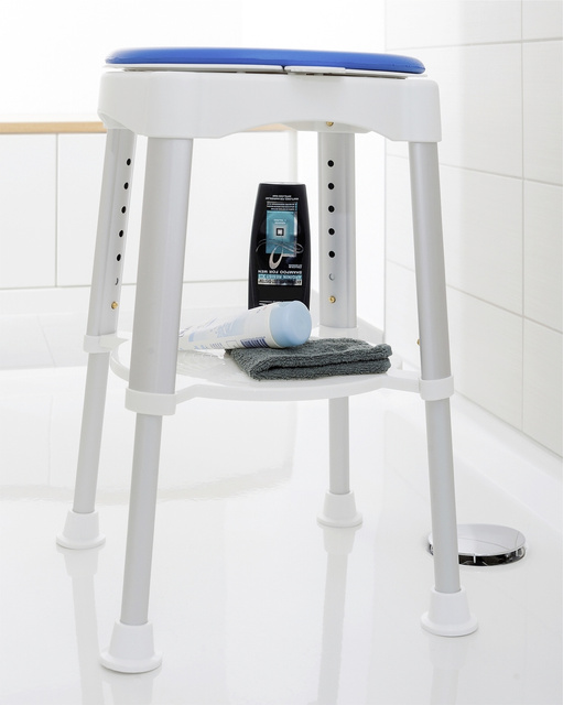 Taburet pentru dus, sezut pivovant, inaltime 41.5-59 cm