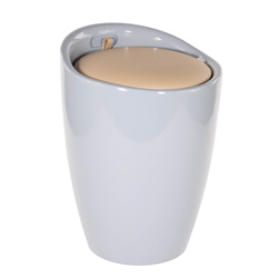 Pufa CANDY GREY - coș de rufe, 2 în 1, WENKO, gri