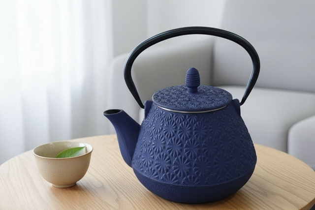 Ceainic din fontă cu infuzor TAKI, 1000 ml, bleumarin