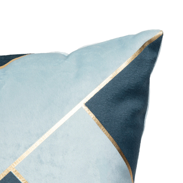 Pernă velur cu dungi Nelya albastră 40 x 40 cm