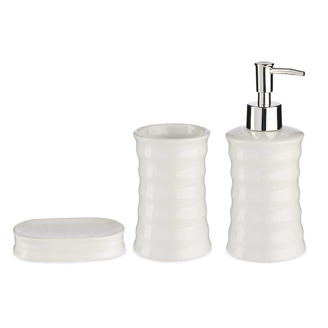 Set de baie alb STRIPED, 3 piese