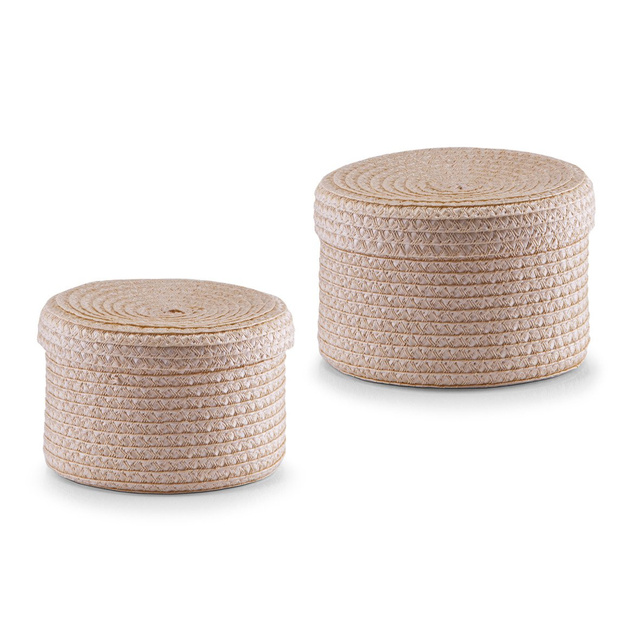Coșuri rotunde pentru accesorii, mărunțișuri - 2 bucăți în set, ZELLER, natural