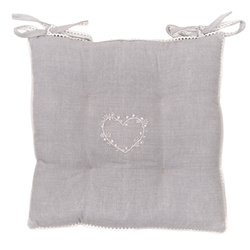 Perna quilted pentru scaun CONSTANCE, din bumbac, cu legături, 40 x 40 cm