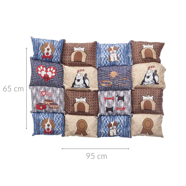 Pat pentru caini, cu fund antiderapant, 65 x 95 cm