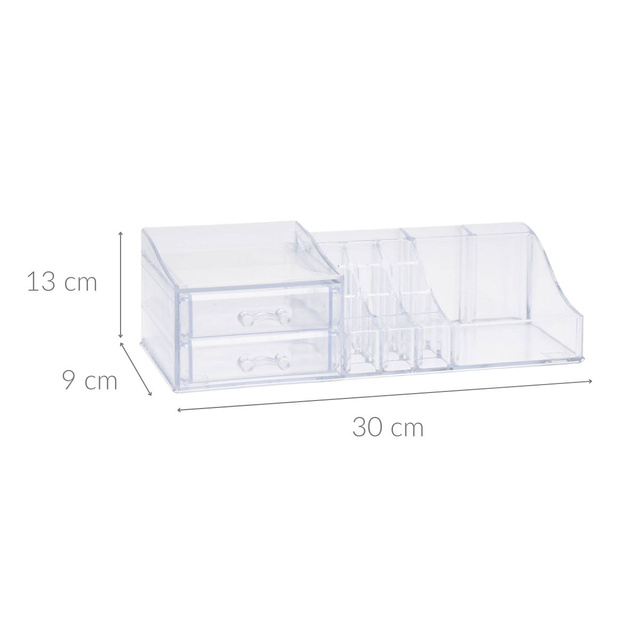 Organizator pentru cosmetice transparent, 30 x 13 x 9 cm