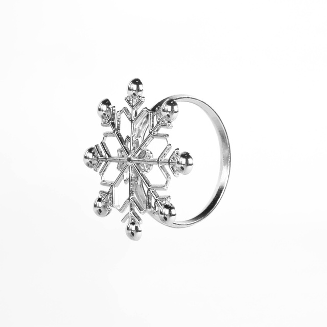 Ineluri argintii pentru șervețele cu motiv sărbătoresc, 4 buc.