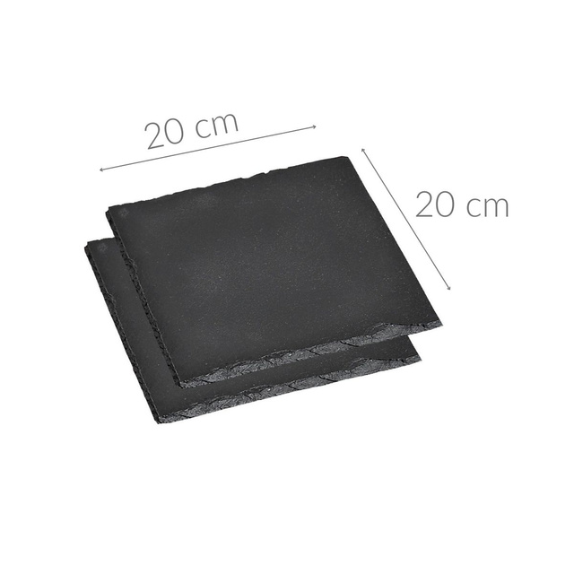 Set 2 tocatoare ardezie, Gri, 20x20 cm, Kesper