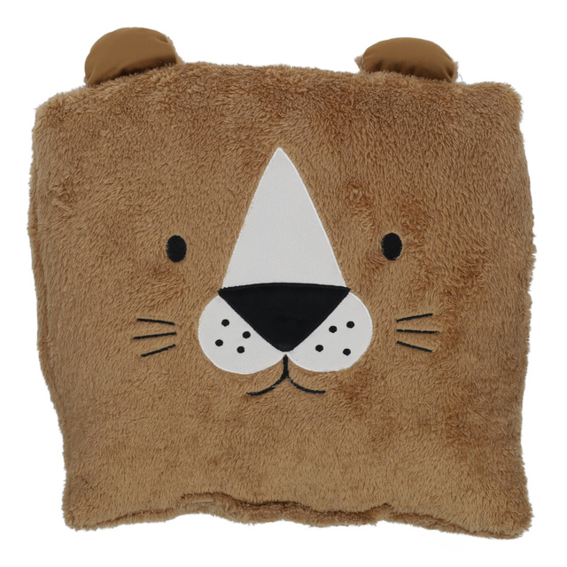 Perna de pluș ANIMAL, cu urechi, 43 x 43 cm