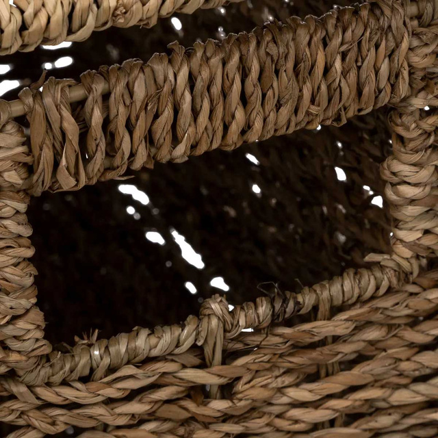 Raft îngust pentru baie cu sertare, din iarba de mare, 25,5 x 15,5 x 70 cm