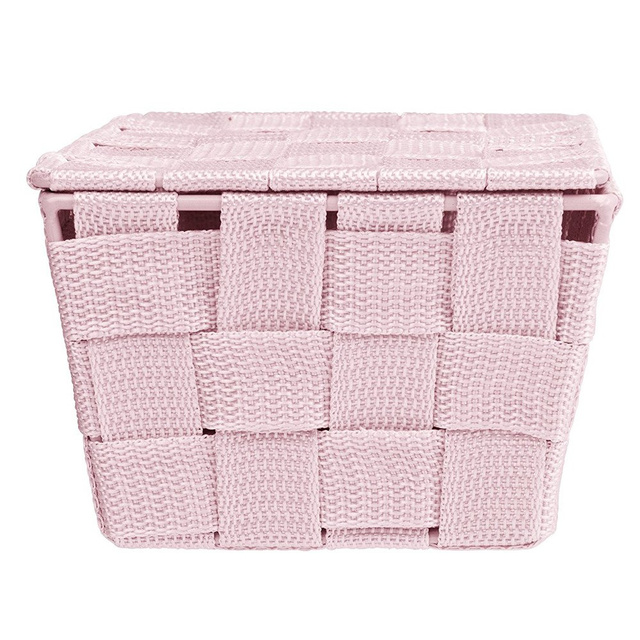 Organizer cu capac ADRIA, recipient pentru baie, WENKO, roz