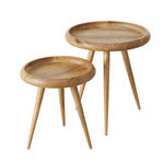 Masuta de cafea Herve, set 2 bucati, lemn de mango