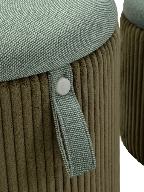 Set de 2 pufuri BOLZANO cu spațiu de depozitare ascuns și capac detașabil, Ø 38 cm & Ø 32 cm