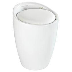 Coș de rufe cu scaun CANDY, alb mat, 2in1, WENKO