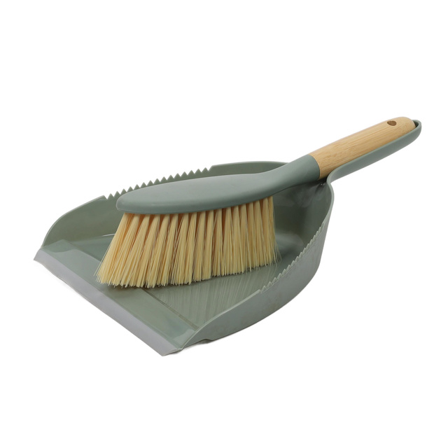 Mătură și recipient de praf din bambus 