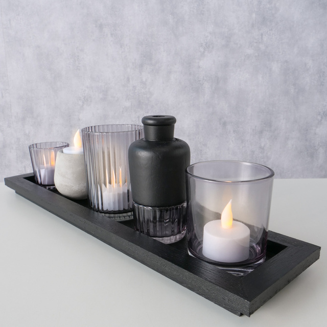 Tavă din ceramică cu un set de sfeșnice NOLAN