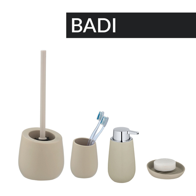 Dispenser săpun lichid BADI, Negru, 320 ml, WENKO