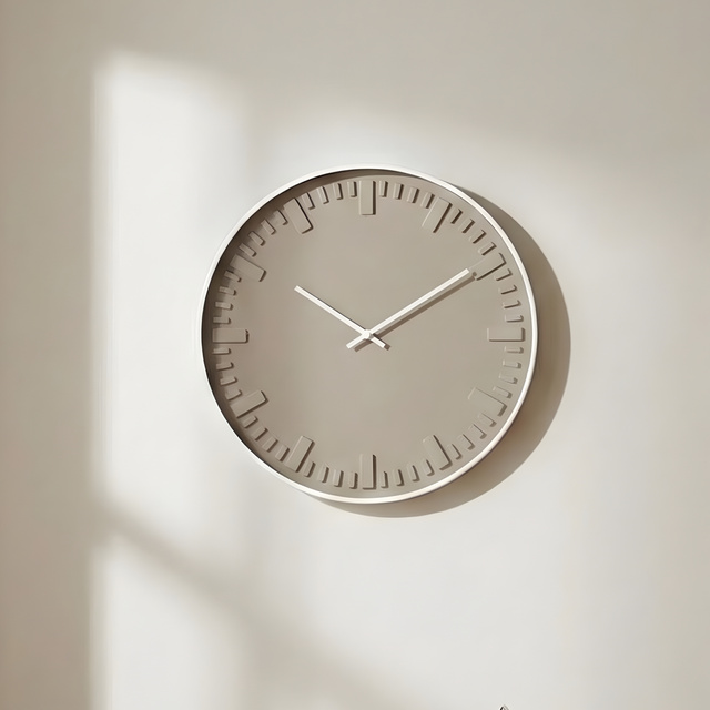 Ceas de perete elegant cu ramă albă, Ø 40 cm