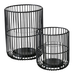 Lantern metalic cu insert de sticla CINDY, 14 - 20 cm