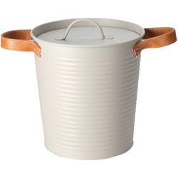 Galeata pentru gheata de tip cutie, cu capac, manere din piele, Ø 19,5