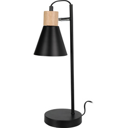 Lampa de birou loft, lemn si metal, Ø 14 x 44 cm