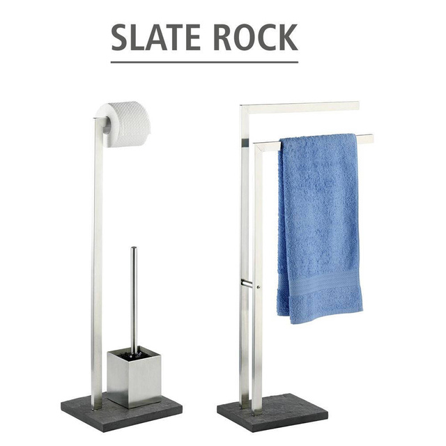Suport pentru hârtie igienică și perie de toaletă, SLATE ROCK - 2 în 1, WENKO
