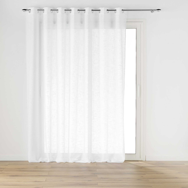 Perdea largă cu inele, cu efect de in, HALTONA, 400 x 240 cm