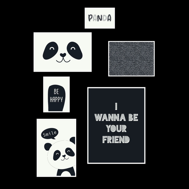 Postere pentru camera copiilor THE KING OF THE JUNGLE, 6 rame