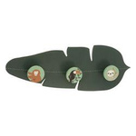 Cuier pentru camera copiilor Jungle, 3 carlige colorate, forma frunze, 40 cm