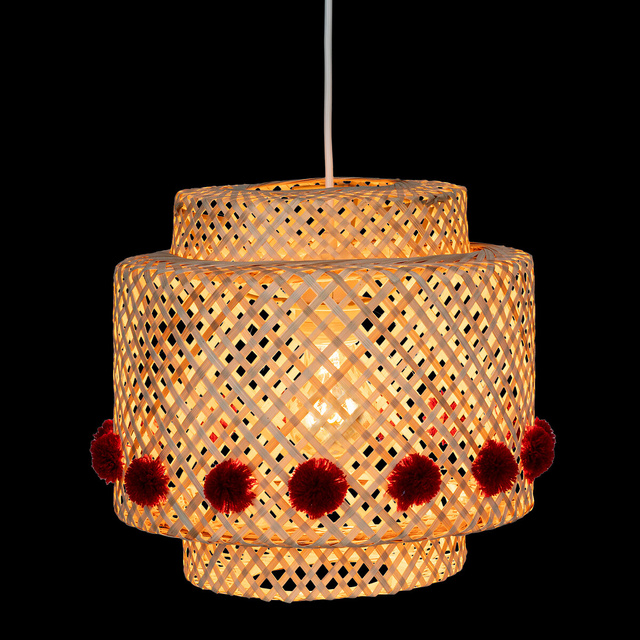 Lampă suspendată bambus Liby diametru 28 cm