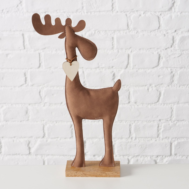 Figurina de ren handmade BOONER, 34 cm, maro