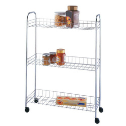 Raft de bucătărie pe roți - raft îngust pentru baie, 3 niveluri