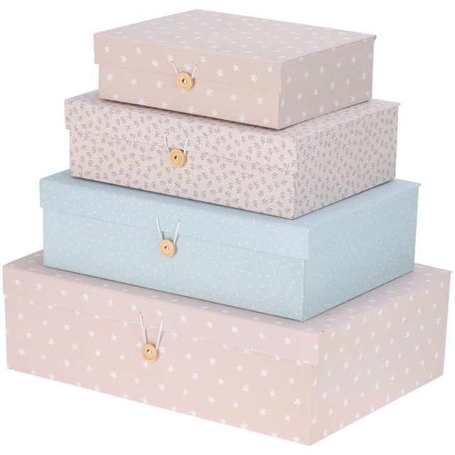 Set cutii de depozitare carton in diverse dimensiuni, 4 buc.