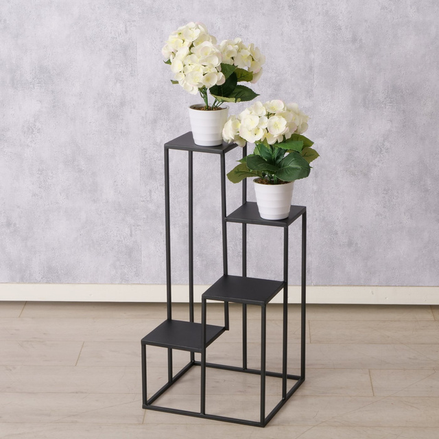 Suport pentru flori metalic REMUS pe 4 niveluri, 68 cm