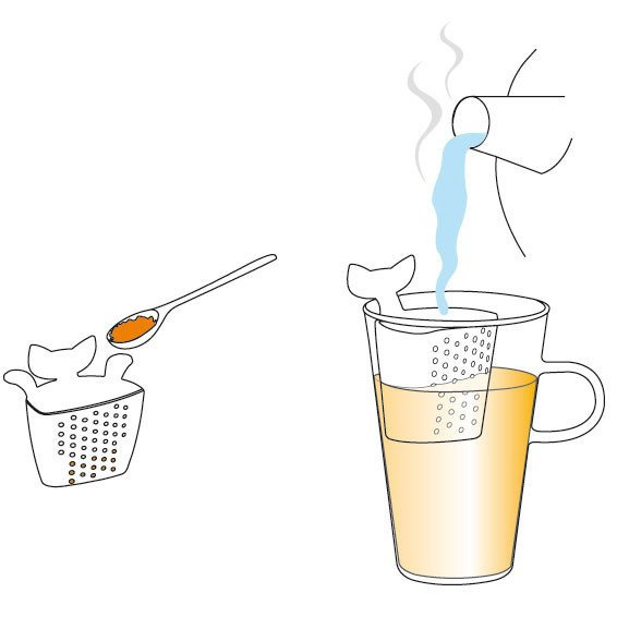 Infuzor de ceai MIAOU, KOZIOL, roz regină