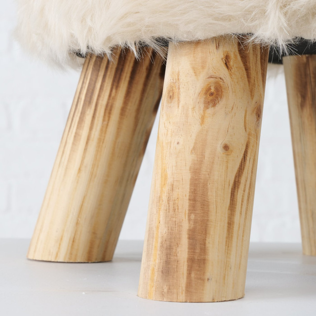Taburet cu blana HILDA, inaltime 36 cm