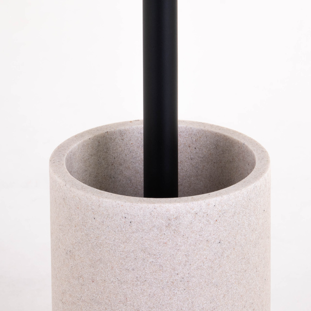 Perie de toaletă cu mâner negru, 10 x 40 cm, NISIP