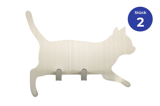 Cuier cu două cârlige, inox, Maximex