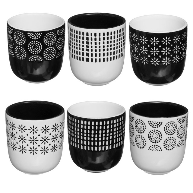 Set 6 cani ceramice ETHNIK, 120 ml