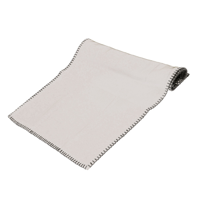 Runner de masa din bumbac in culoare neutra, 40 x 150 cm