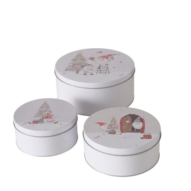 Set de trei cutii de depozitare FIETE, Ø 14-20 cm