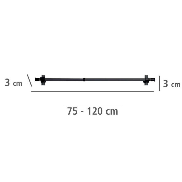 Șină de garderobă, șină de îmbrăcăminte HERKULES 2 bucăți, 75-120 cm, WENKO