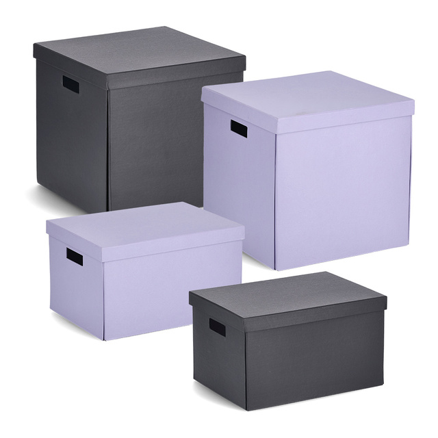 Cutie depozitare cu capac, carton reciclat, 33,5 x 33 x 32 cm