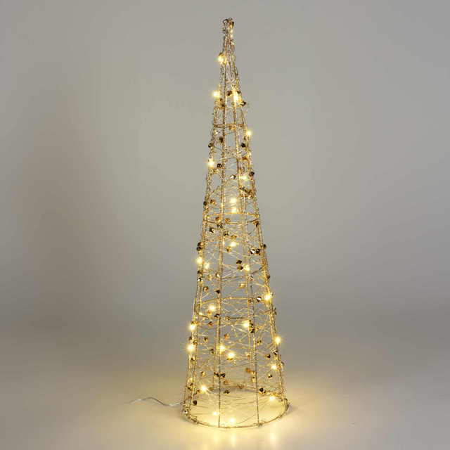 Brad de Crăciun din sârmă, figură cu LED de 60 cm